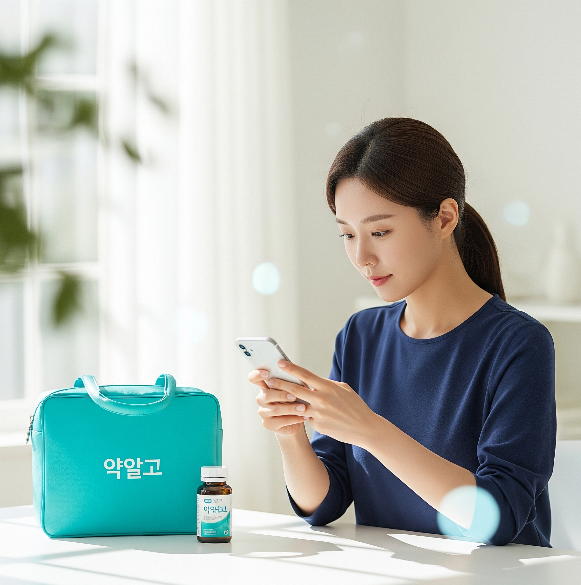약 정보를 확인하는 사람
